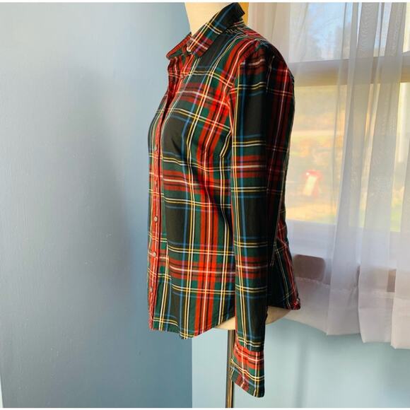 J. Crew Perfect Button Down Shirt in Stewart Plaid Size 4 - Picture 4 of 8